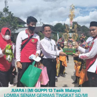 Ikuti Lomba Senam GERMAS, MIS GUPPI 13 Tasik Malaya Raih Juara Umum I