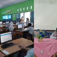 Kunjungan dan Monitoring Ujian Madrasah MTsN 1 BU oleh Kanwil Kemenang Bengkulu