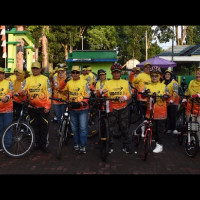 Gowes Touring Kota Curup, DWP Kanwil Lanjut Berbagi